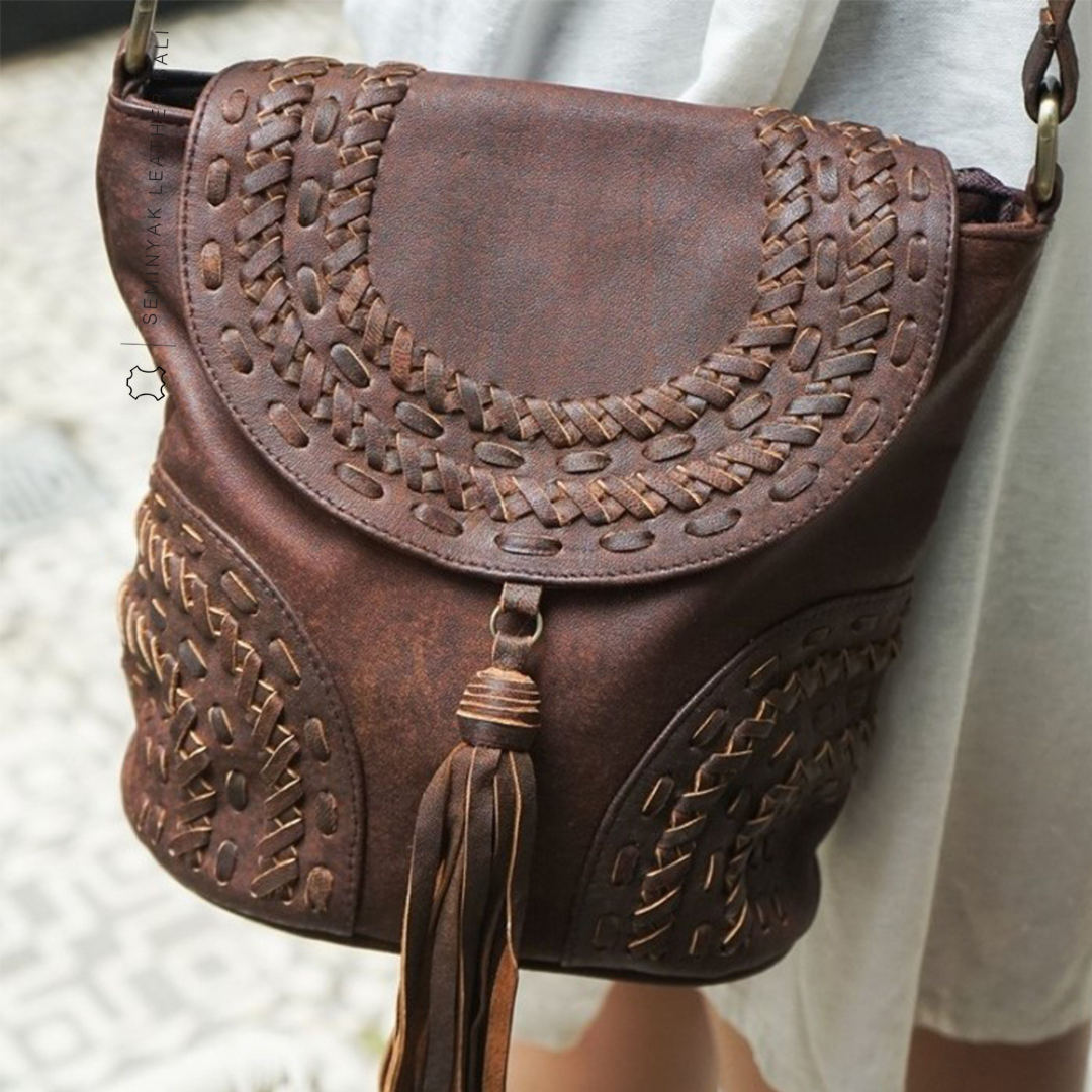 MANDY Woven Crossbody Boho Bag BAGS by Seminyak Leather Bali