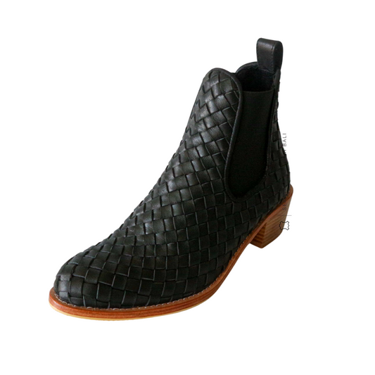 NUSA Woven Leather Western Boots