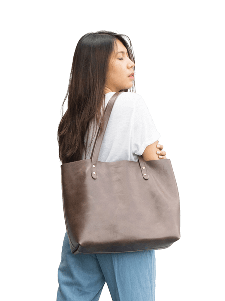 ELLEN Market Tote Bag - Dark Brown | BAGS by Seminyak Leather Bali