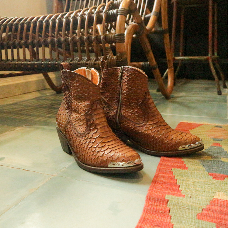 MANTRA Snakeskin Boots - Antique Brown | Boots by Seminyak Leather Bali